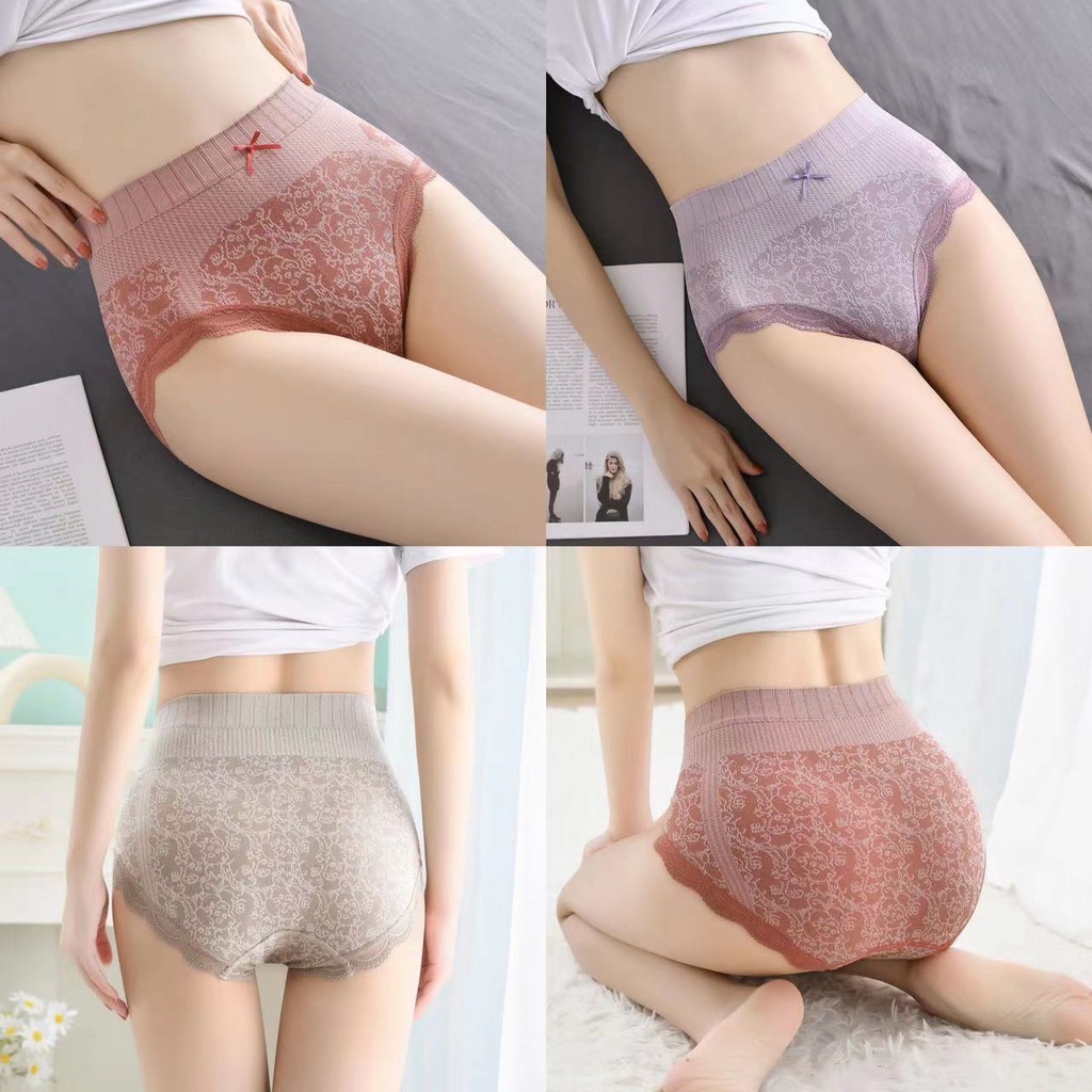 ❤GTB❤ Celana Dalam Sutra Wanita import/CD/celana dalam briefs seamless high waist elastis wanita perempuan/Pinggul, Bernapas,/Perut/ Mulus B081