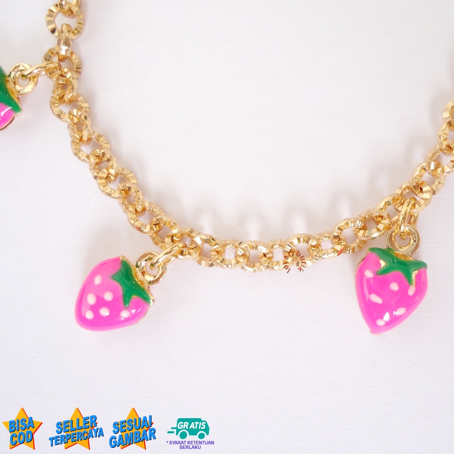 Lovelybutik - Gelang Tangan Xuping Anak Gold - M3lly Gelang Xuping Anak Perempuan Terbaru Dengan Mainan Stober1 Ukuran 15 Cm