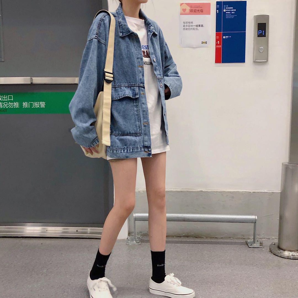 【xiaozhainv】Jaket denim longgar all-match wanita Korea-6