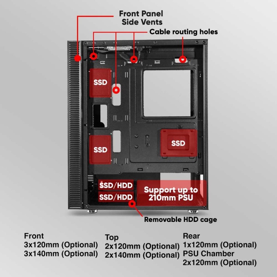 Armaggeddon Tessaraxx Apex 8 Air E-ATX Casing PC Gaming Full Atx RGB