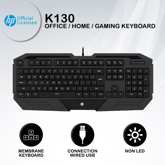 Keyboard Gaming HP K130 - No LED Membrane original garansi resmi 1tahun