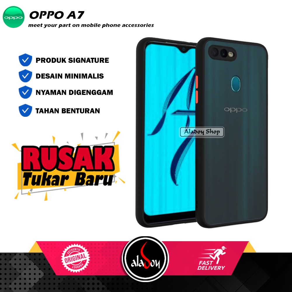 Case OPPO A7 Hard Case AERO Protection Camera Premium Casing