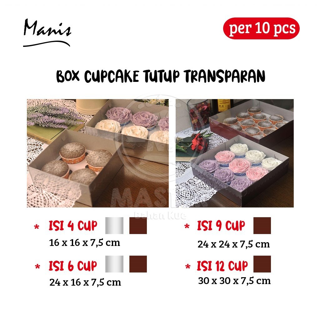 Box Cupcake Tutup Mika Transparan [per 10 Pcs]