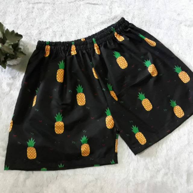 Celana pendek kolor boxer  motif nanas Shopee Indonesia