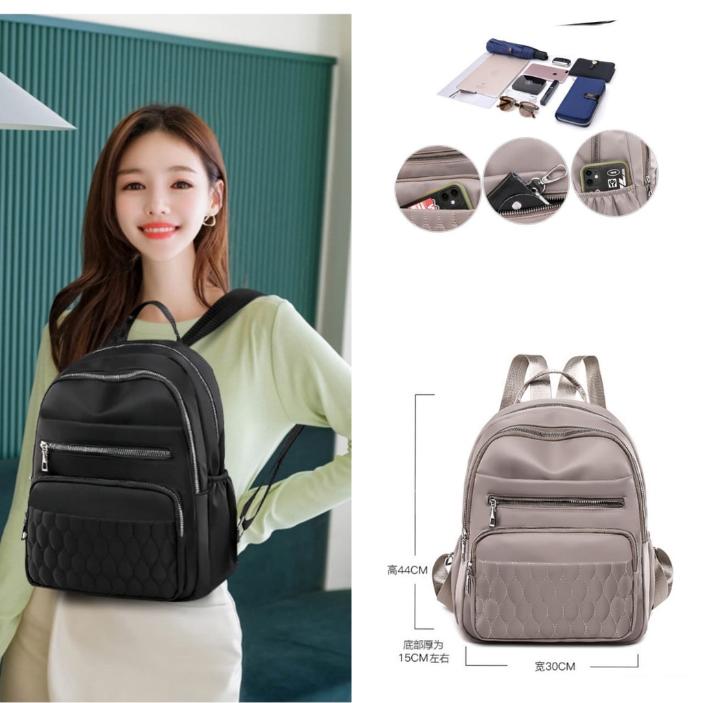 TAS RANSEL WANITA KOREA ANTI AIR IMPORT SEKOLAH KULIAH KERJA GENDONG PUNGGUNG BATAM TENURA BACKPACK