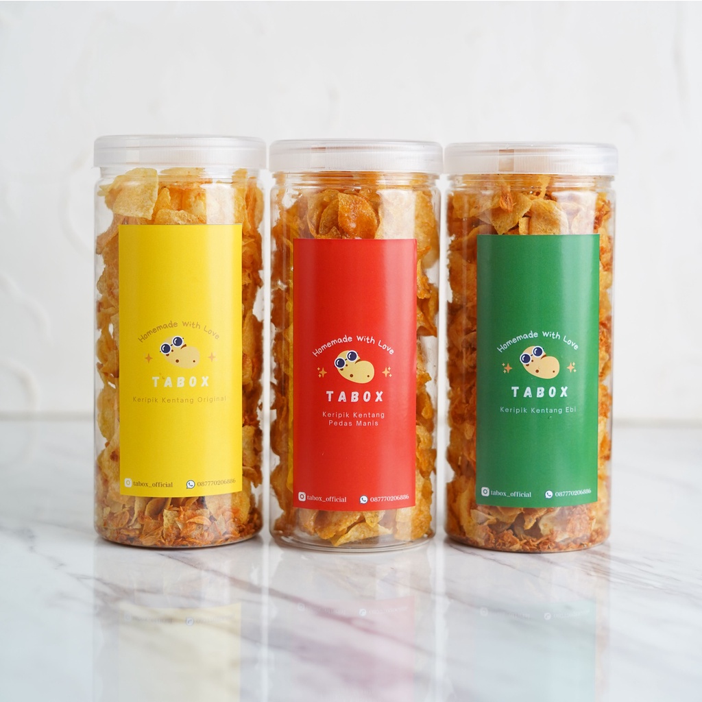 

KERIPIK KENTANG TABOX - MEDIUM SIZE (Ebi, Original, Pedas Manis)