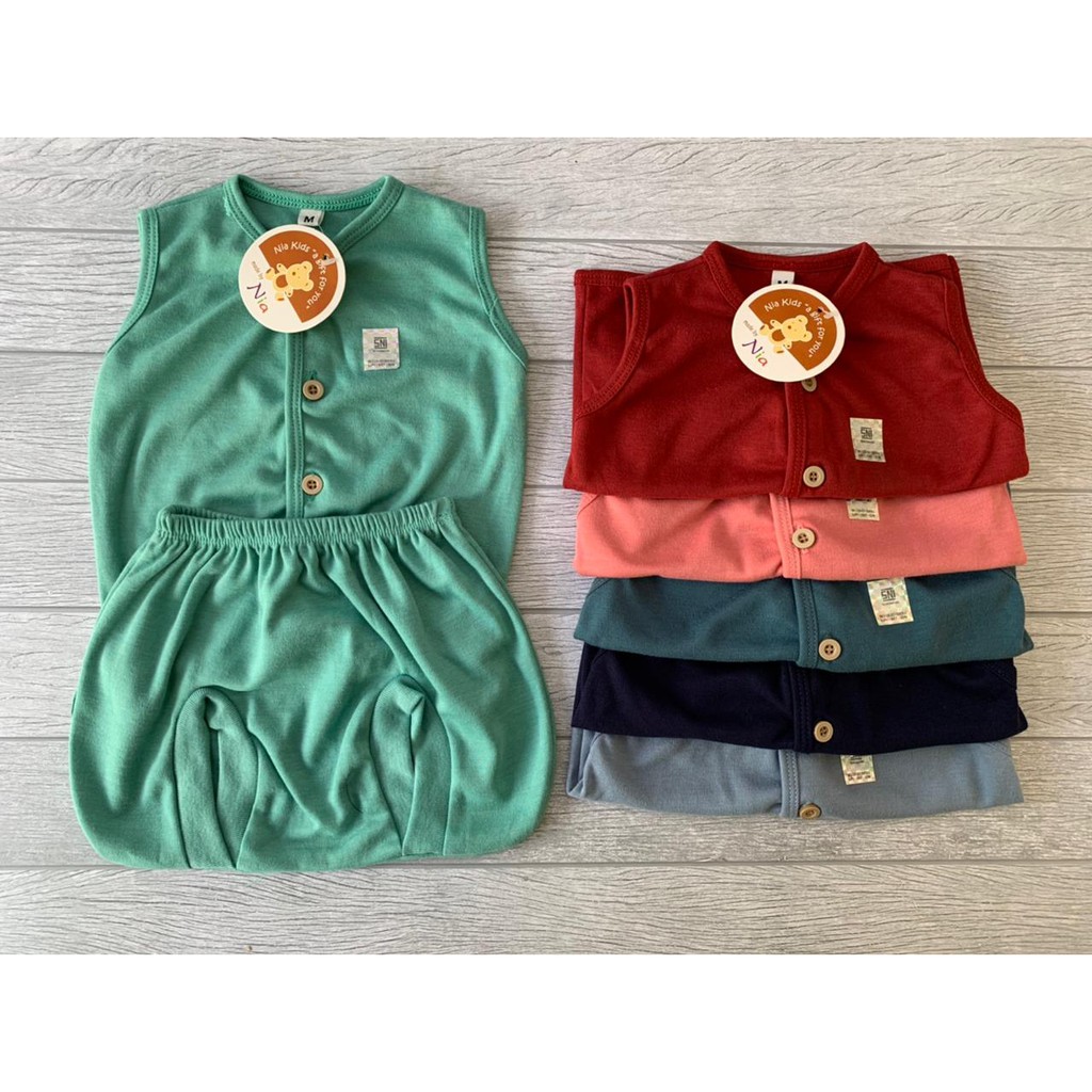 Baju Setelan Nia Premium Lengan Kutung Setelan Baju Bayi