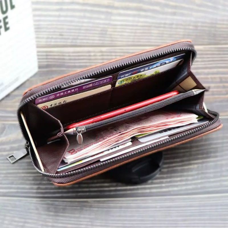 Dompet Panjang kulit untuk Pria dan Wanita / Dompet Impor Boweisi Panjang Resleting