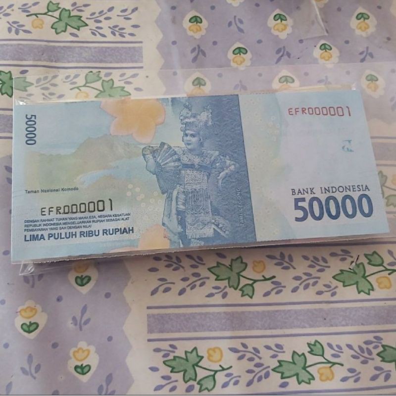 Uang Kertas Kuno 50000 Tahun 2016 Almost Solid Mulia Low Number