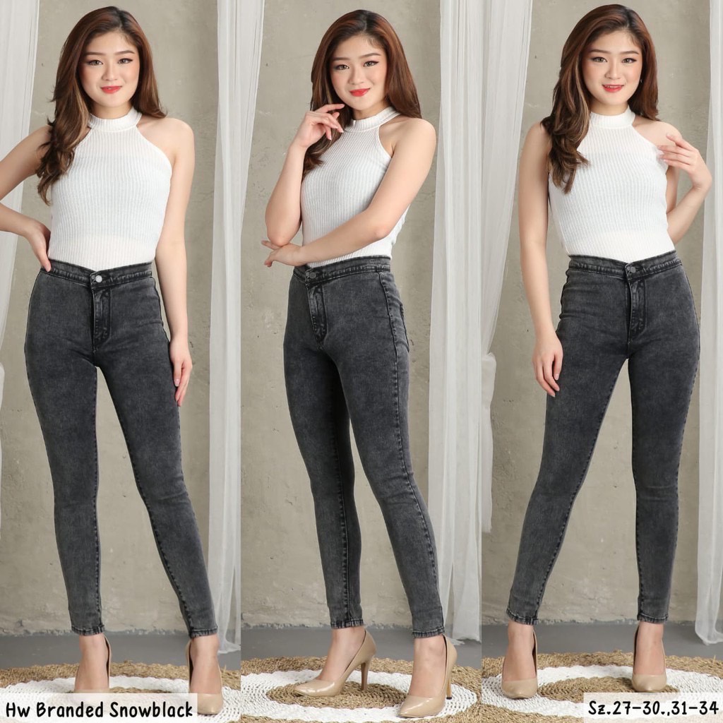 HW JEANS BASIC JUMBO 8 WARNA / HW JEANS PUNNY / HIGHWAIST JEANS PANJANG JUMBO