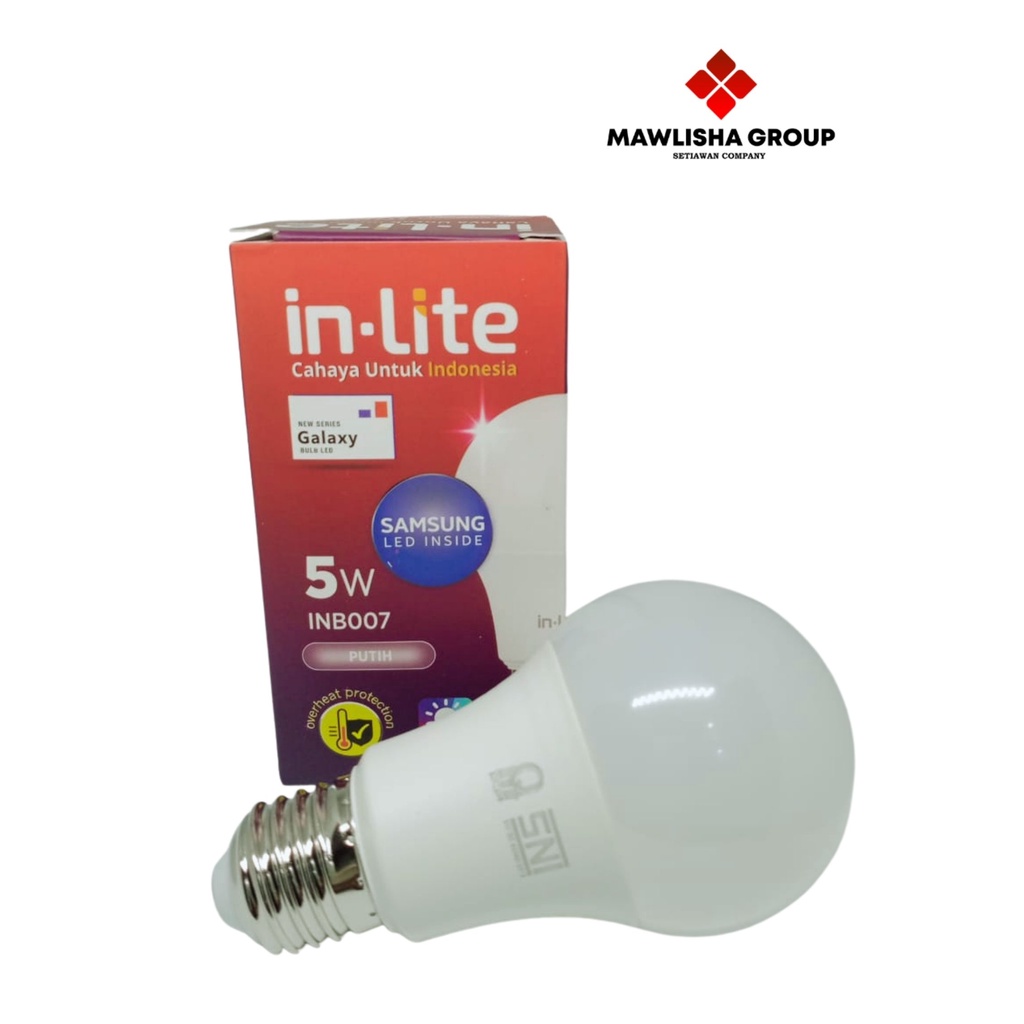 LAMPU LED IN-LITE 5WATT / LAMPU LED BERGARANSI / BOHLAM BERGARANSI