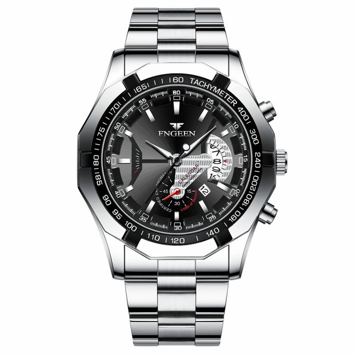 Jam Tangan Pria Murah COD Keren Terbaru Fashion Watch Z4I3 Jam Tangan Pria FNGEEN S001 SILVER ORIGIN