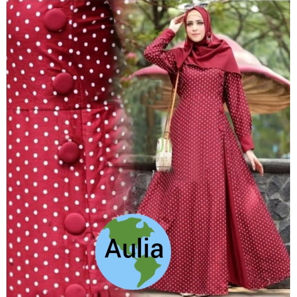 [Muslim Aulia RO]Ghamis wanita katun red/navy