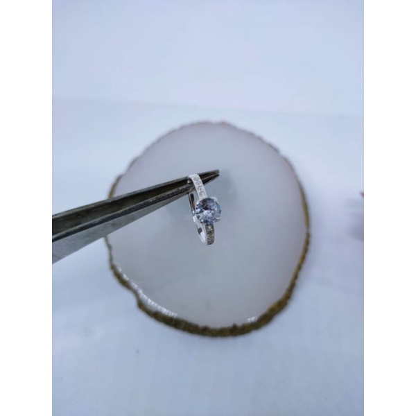 cincin perak diamond 925 (perak asli murni, xuping, titanium, Aloy)