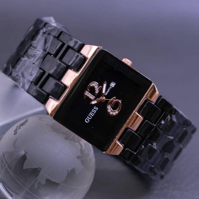 Jam Tangan Guess tanggal mika keramik ...