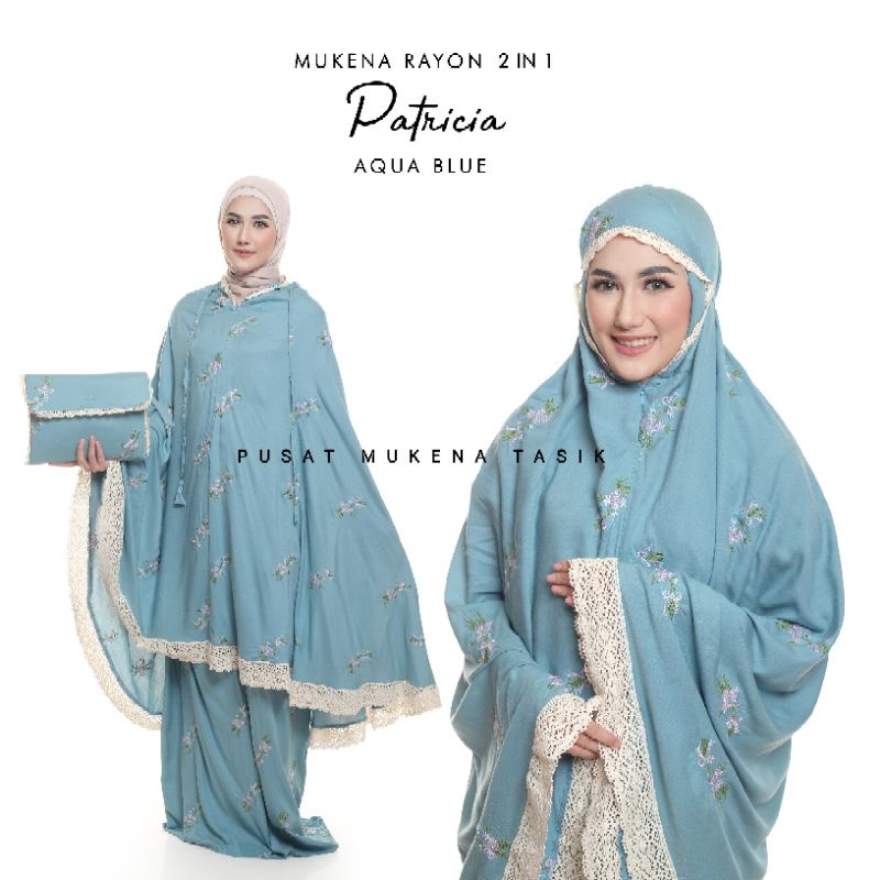 PUSAT GROSIR BELI MUKENA DEWASA 2in1 BALI PATRICIA | KATUN RAYON MUKENA LEIKA TERMURAH TRAVELLING