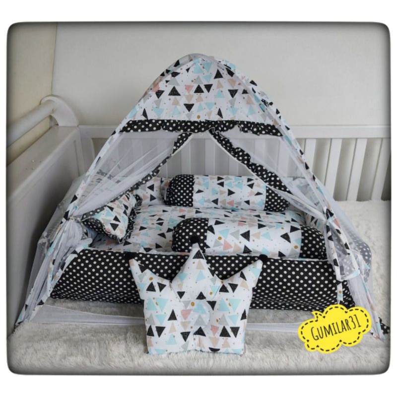kasur bayi set kelambu tenda -matras tidur baby-baby nest set bantal guling