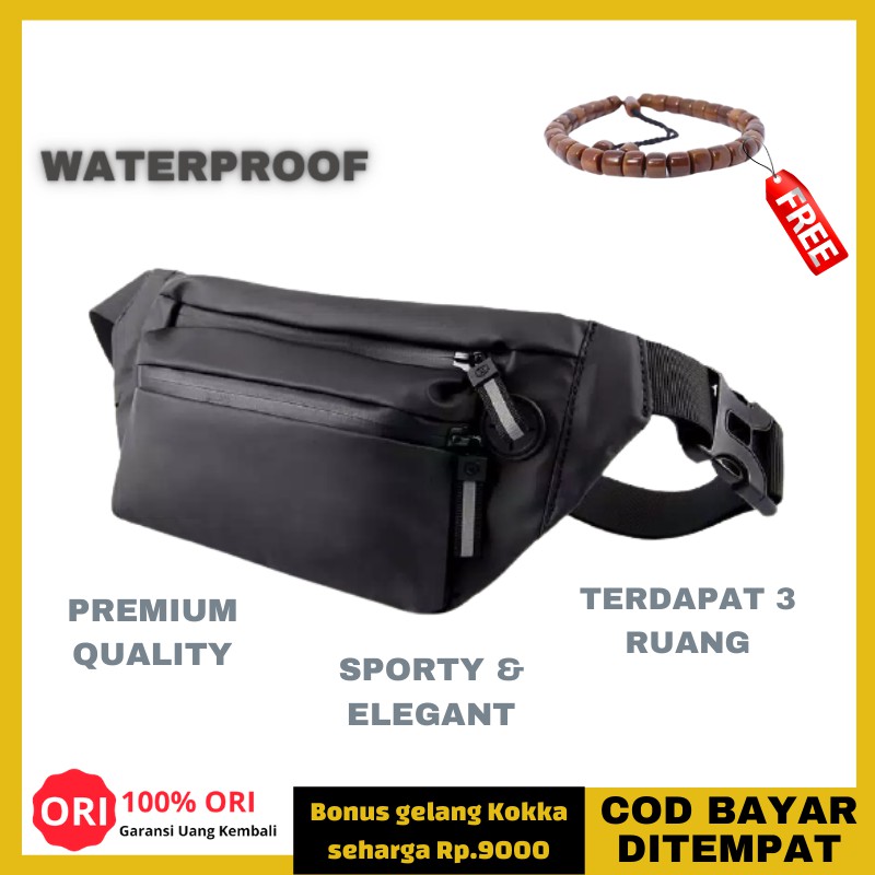 Tas Slempang Pria Waistbag Waitsbag Waterproof Asva Selempang Pinggang Weistbag Westbag Cowok