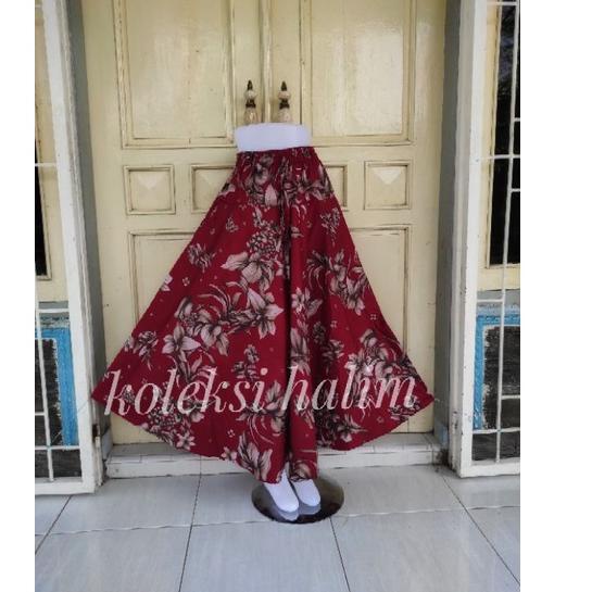 LANGSUNG ATC.. ROK PAYUNG LEBAR/ROK KATUN/MOTIF BUNGA LOTUS
