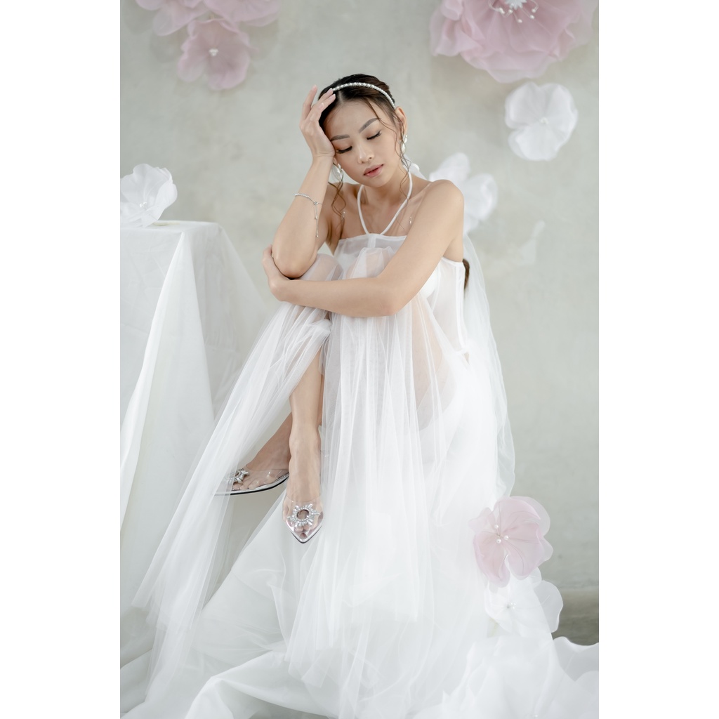 Faye Transparant Corset Dress - FAE Collection-Prewedding Gown Robe Bride Kimono Pengantin Photoshoot Attire Wedding Robe