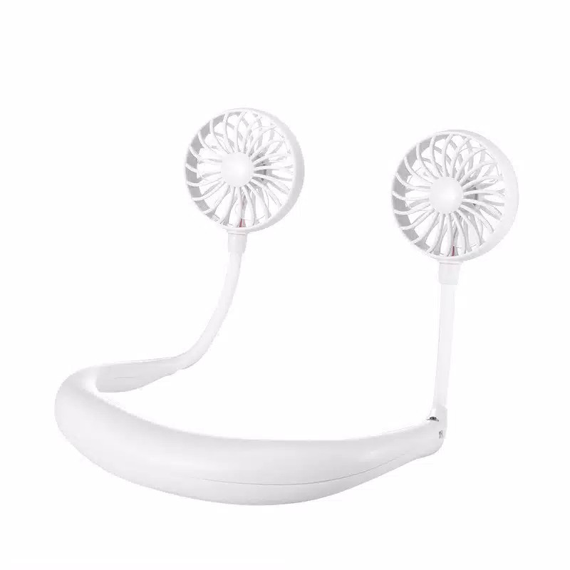 Neck Fan KIPAS ANGIN LEHER Mini Portable USB Rechargeable Model Gantung Leher Outdoor Travel