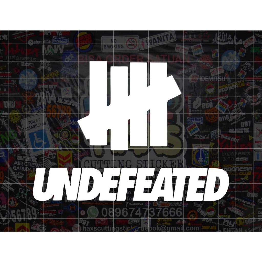 Cutting Sticker Undefeated V.2 Ukuran 8 Cm Untuk Mobil &amp; Motor