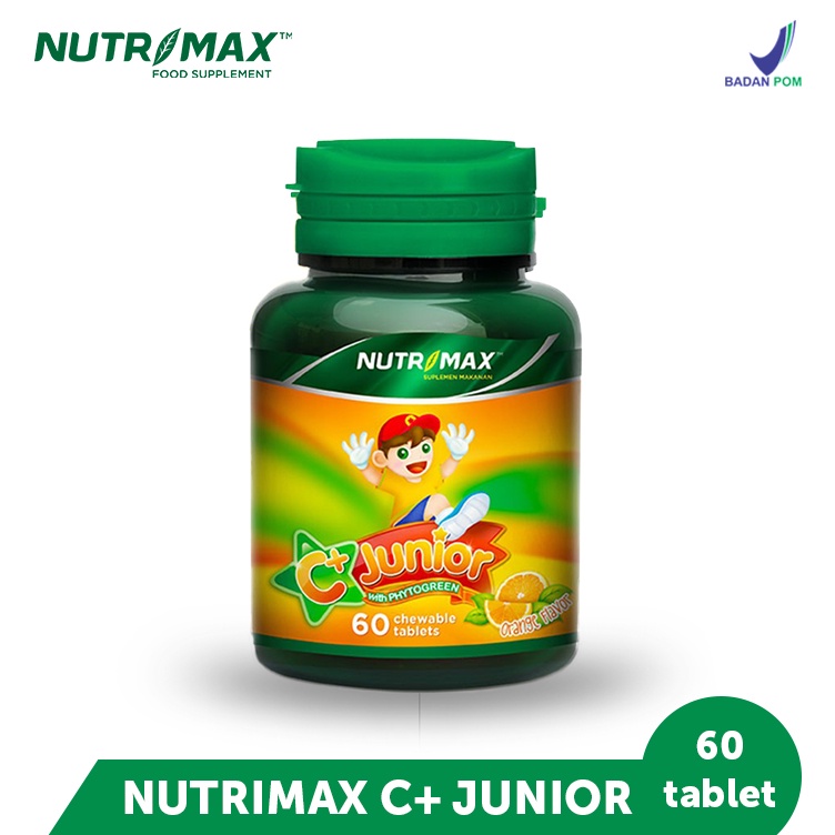 NUTRIMAX VITAMIN C+ C PLUS JUNIOR WITH PHYTOGREEN VITAMIN DAYA TAHAN TUBUH ANAK 60 TABLET