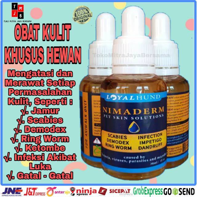 NIMADERM OBAT KULIT JAMUR ANJING KUCING SCABIES RINGWORM DEMODEX GATAL KULIT INFEKSI ANTI BAKTERI