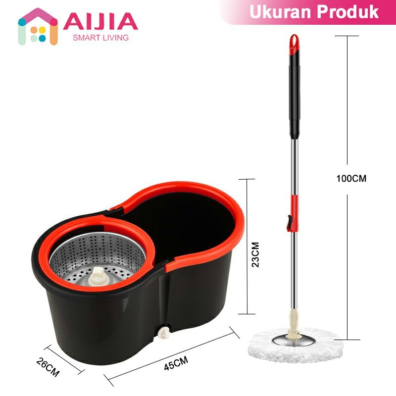 Alat Pel Lantai Ultra Mop Eldora - Spin Mop Cream warna htam