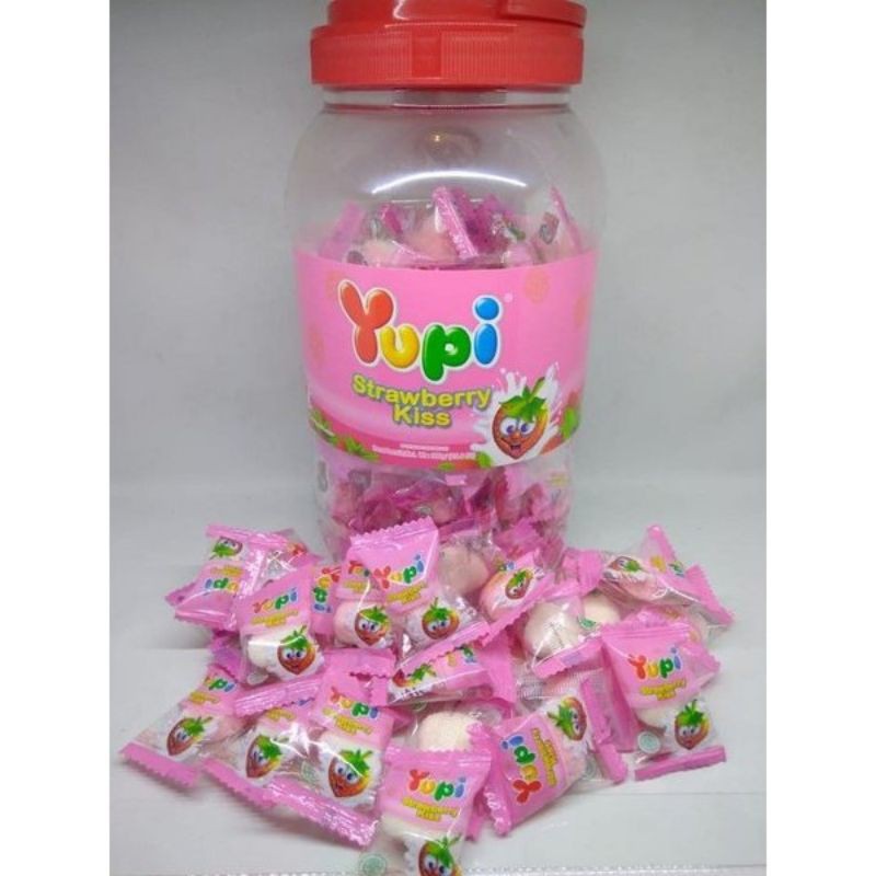 

Permen Yupi Strawberry Kiss 300gr 1 Toples