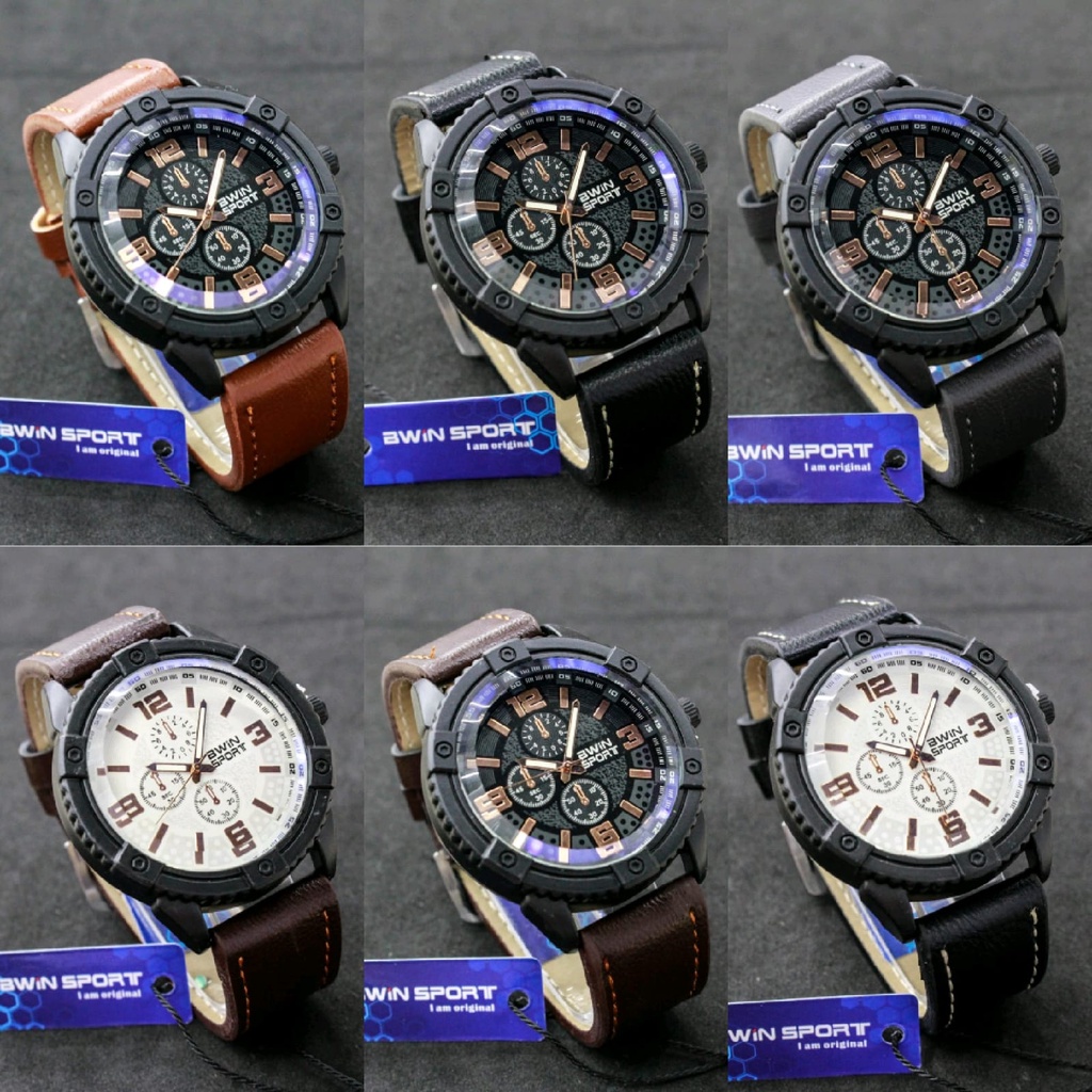 JAM TANGAN PRIA KULIT MURAH  BWIN SPORT B505 ORIGINAL