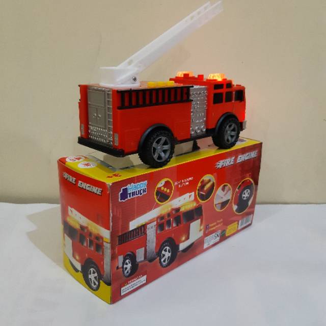 Mainan Mobil Truk Pemadam Baterai - Truk Fire Anak Batre Edukatif