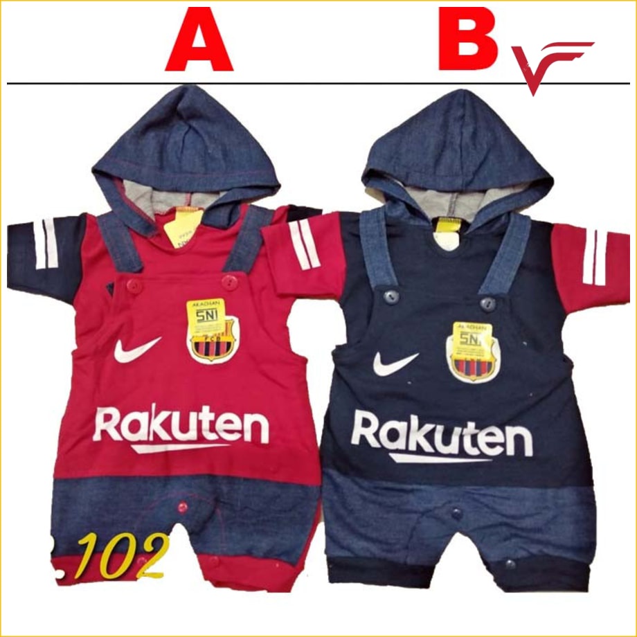 Baju Bayi Laki Laki Baju Kodok Bayi Lucu Barca Juventus - Hitam Setelan Bayi