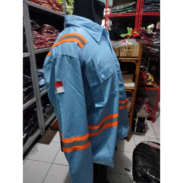 SERAGAM SAFETY BIRU LANGIT RESLETING