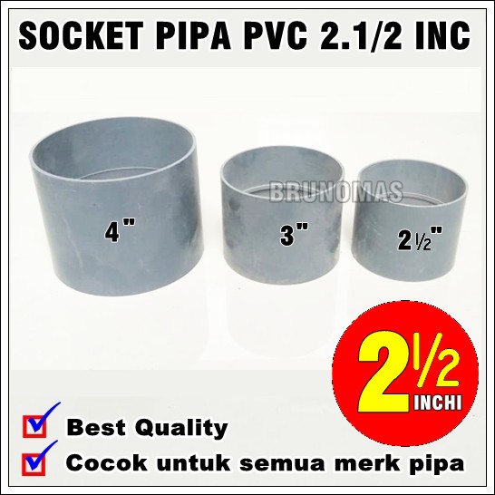 Sock Sambungan Pipa Pvc Ukuran 2 1 2 Inch Socket 2 5 Dim Shopee Indonesia