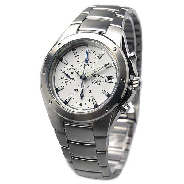 Seiko Quartz SND559P1 Chronograph White Dial | Jam Pria SND559