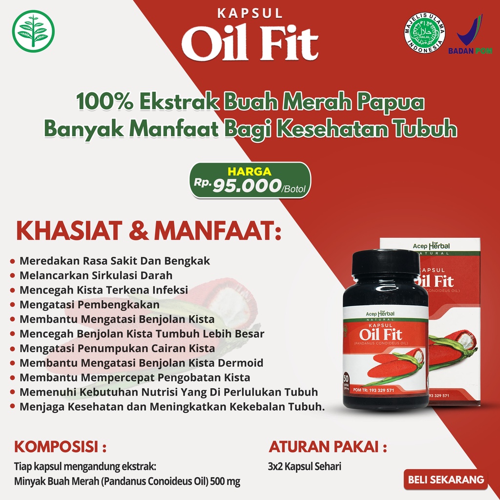 Oil Fit Herbal Original - Oil Fit Buah Merah Papua - Oil Fit Kapsul - Oil Fit Kapsul Alami Herbal