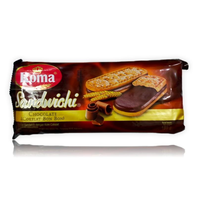 

roma sandwichi 189gr - biskuit sandwich coklat bonbo / krim kacang - camilan murah enak