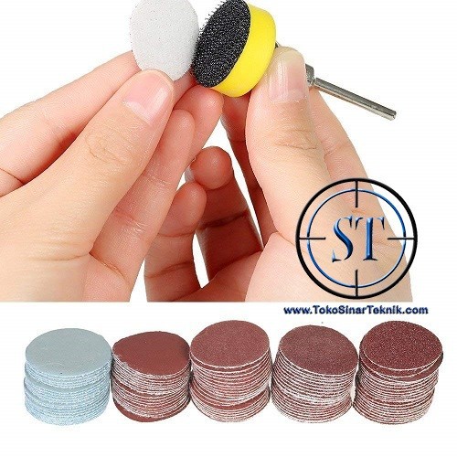 Mini Sander Disc 1inch 25mm 100pcs Amplas Gosok Velcro Mini Grinder Polishing