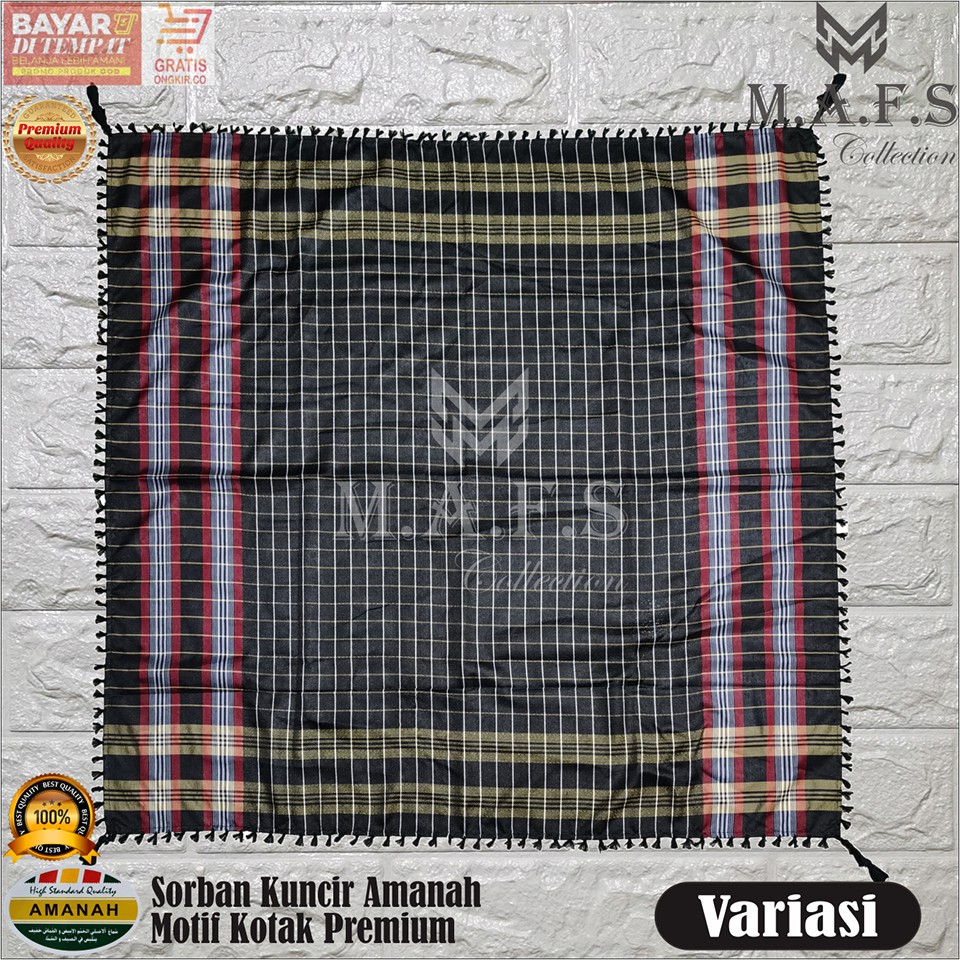 SORBAN SHEMAGH SORBAN KUNCIR AMANAH FULL WARNA MOTIF KOTAK