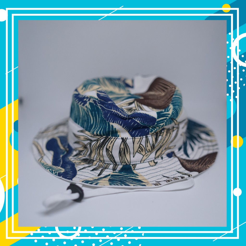 Topi Anak dan Balita / Rimba / Bucket / Motif Dedaunan / Berbagai Variasi / Dengan Tali / Kanvas-10