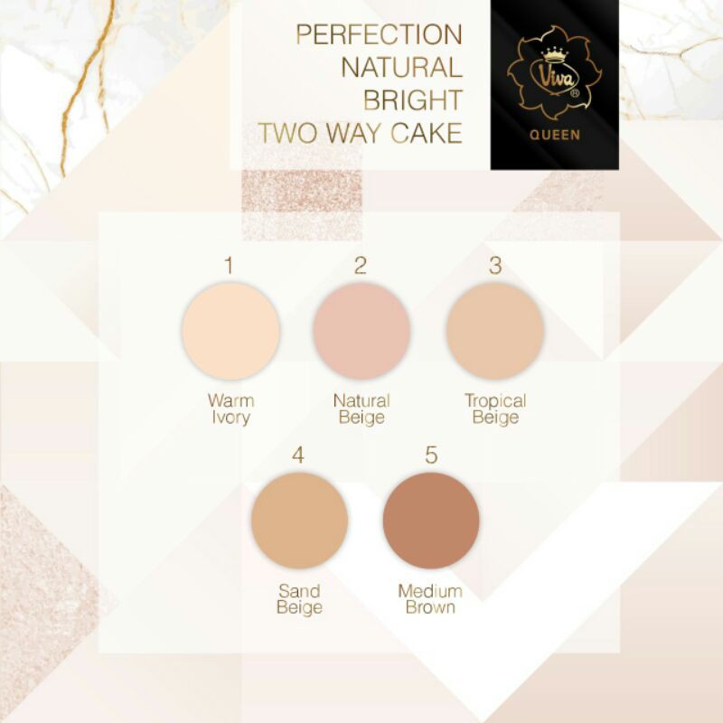 Viva Queen Perfection Natural Bright Two Way Cake Compact Powder Bedak Padat