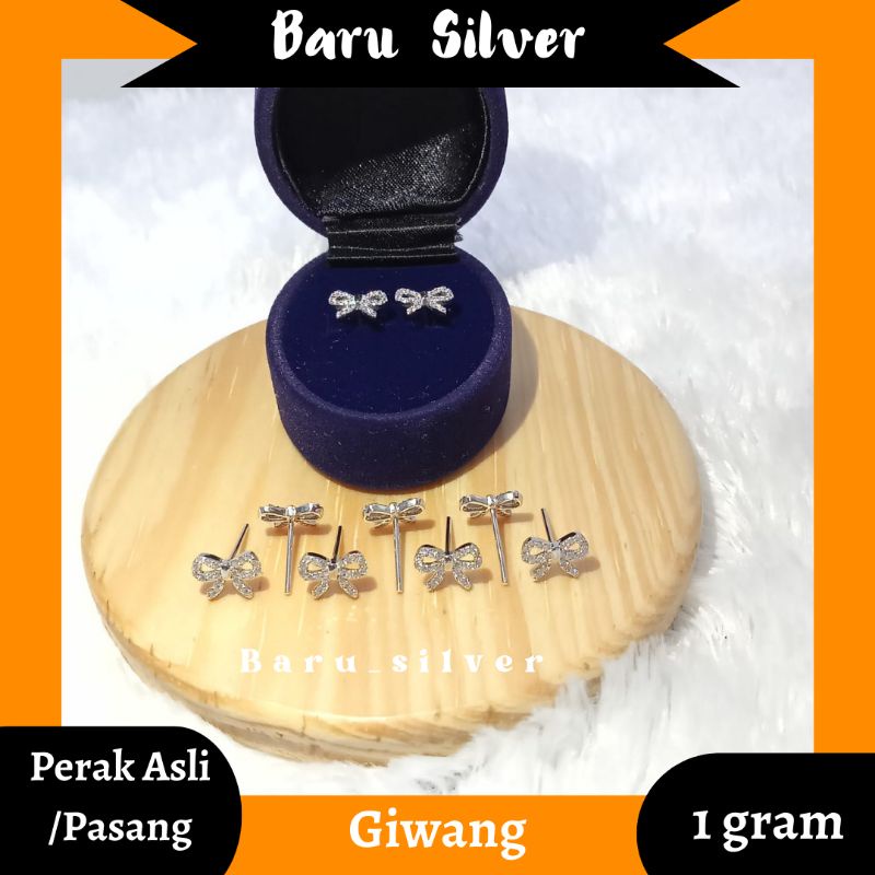 Giwang Pita Mata², Perak 925, Sepuh Emas Putih
