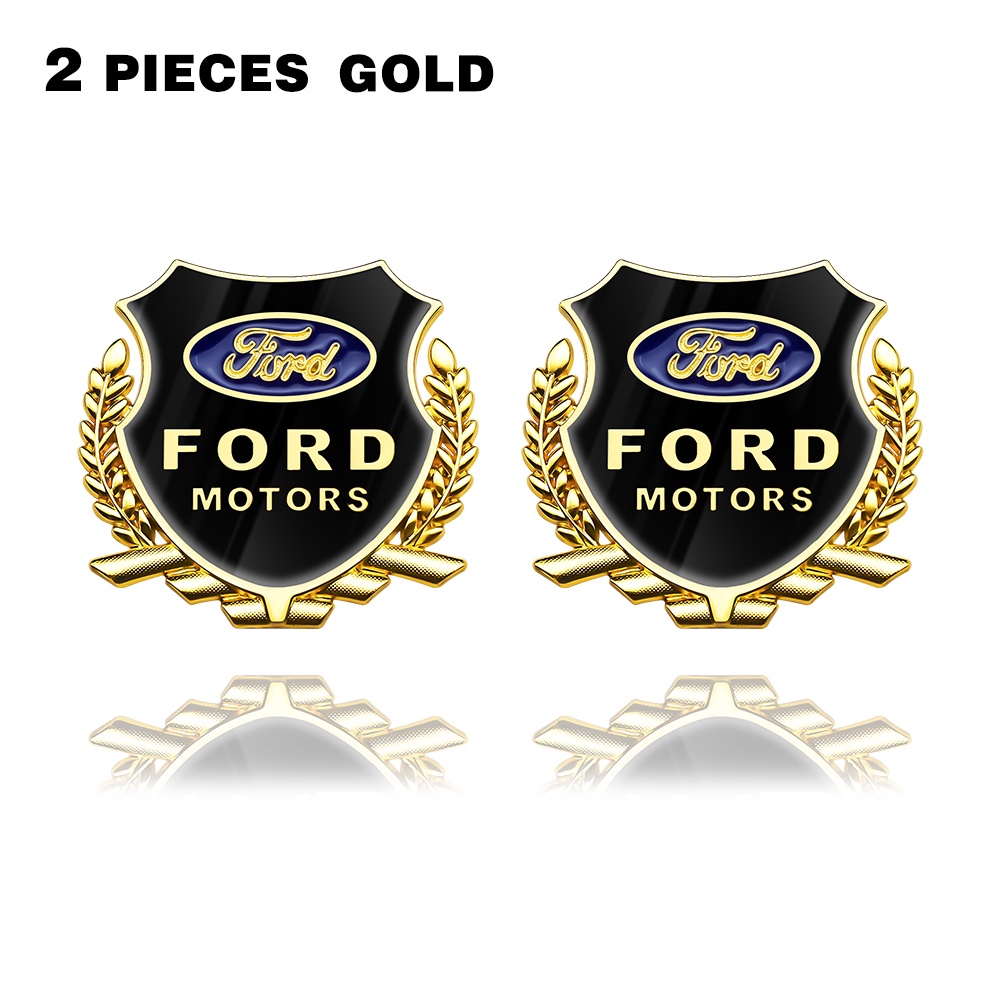 2pcs Stiker Emblem / Badge Metal 3D Untuk Ford Focus Fiesta Ranger Mondeo Fusion Ka