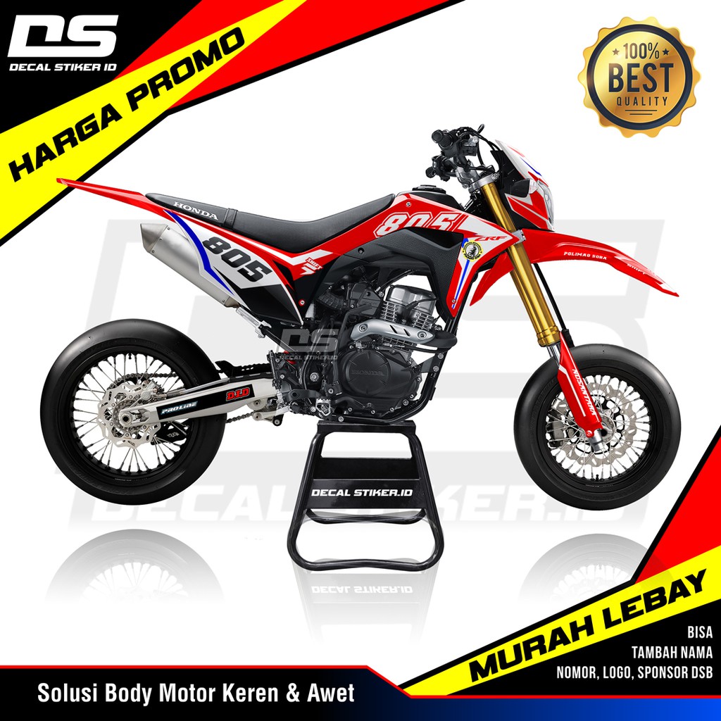 Decal Stiker CRF, Stiker CRF Merah Putih Bahan Premium Ritrama, Banyak pilihan motif