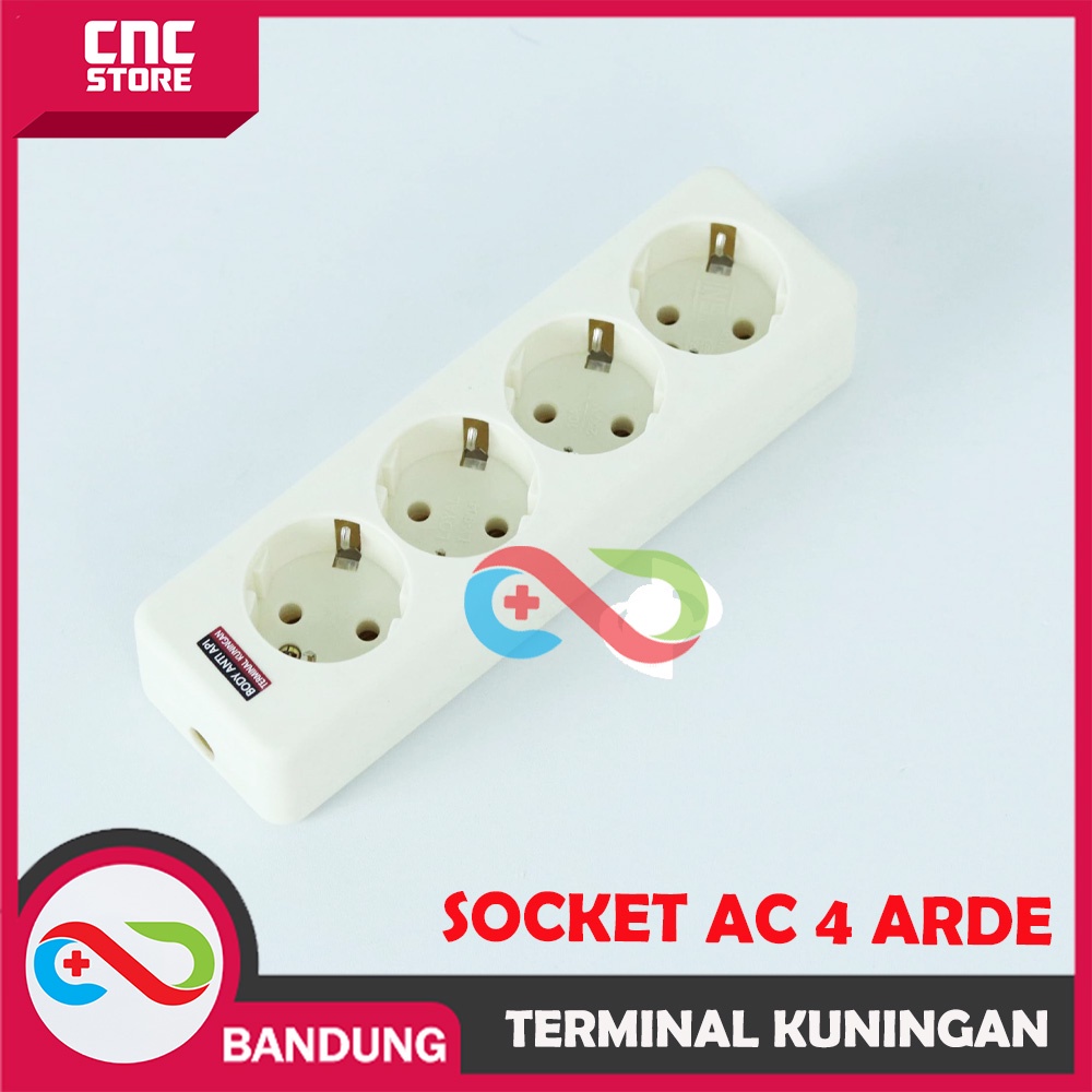 TERMINAL KUNINGAN STOP KONTAK 4 LUBANG SOCKET AC 4  ARDE