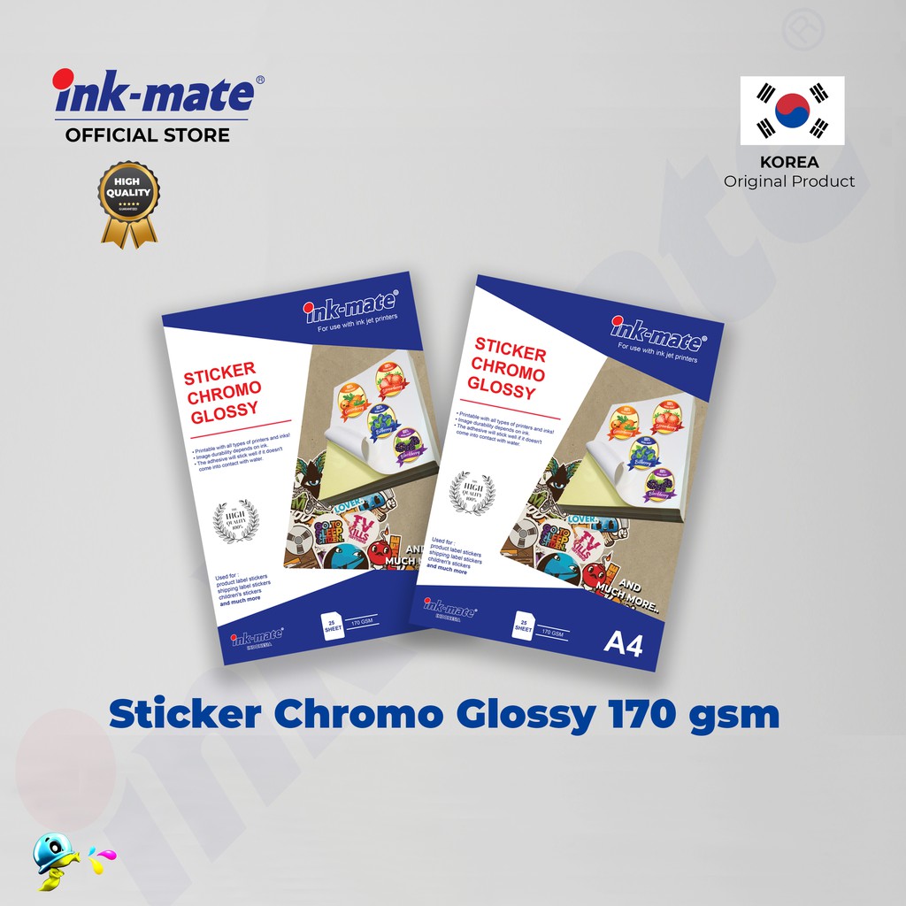 

Sticker Chromo Glossy Inkmate A4 170Gr - 25 Lembar