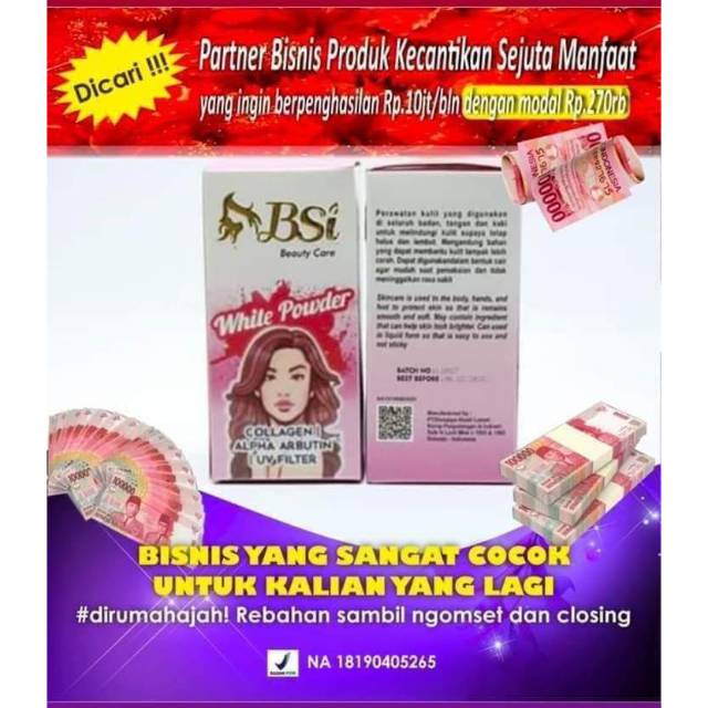 

[COD] BSI White Powder Pemutih BPOM