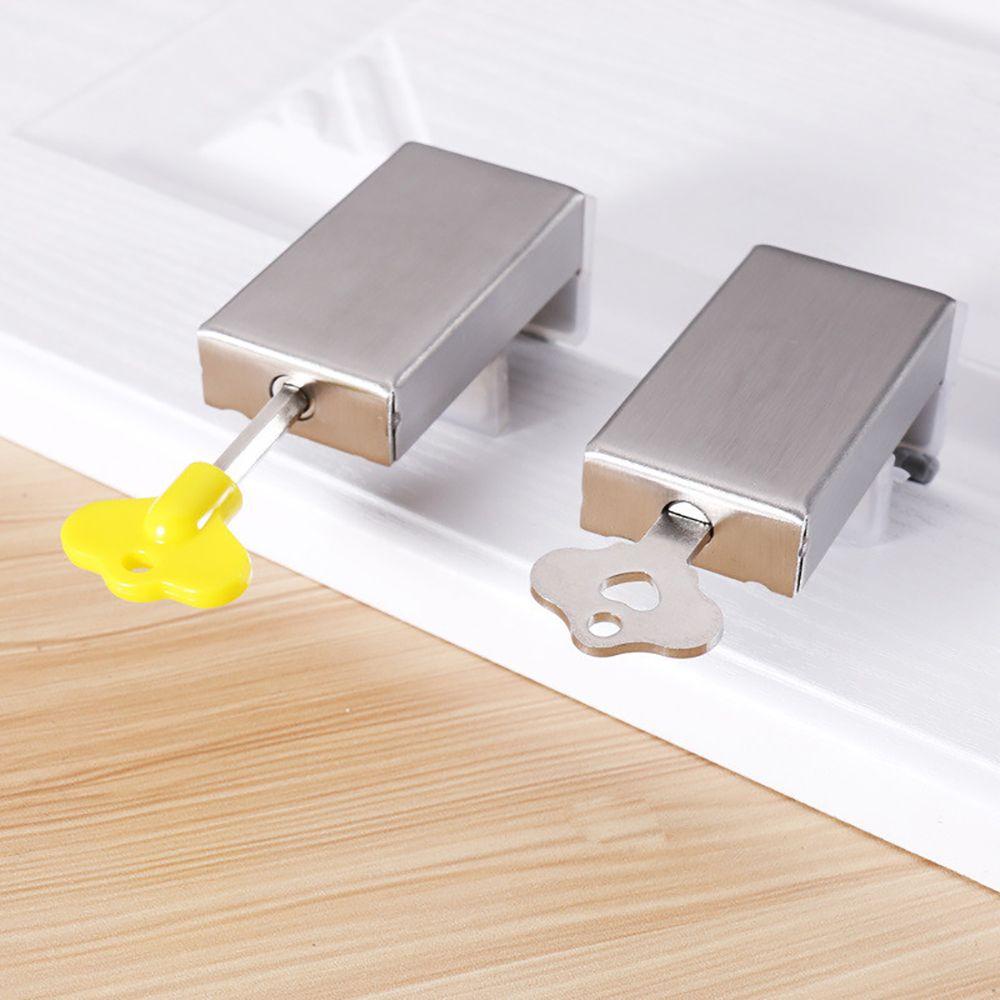 Needway Kunci Jendela Bayi Tahan Lama Aman Stainless Steel Aluminium Alloy Instalasi Sederhana Anti-Pencurian Pembatas Push-pull Door Lock