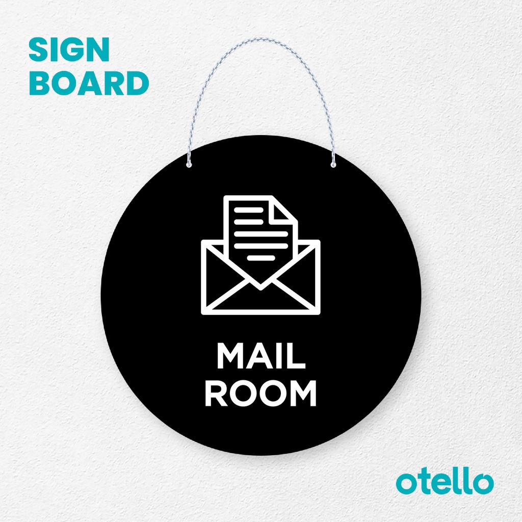 Otello Signage Mail Room Signage Board Acrylic Papan Gantung Akrilik Rantai Petunjuk Toko Modern Minimalist Kafe Restoran Kantor Gedung Cafe